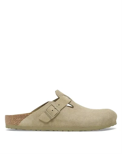 Birkenstock - Boston Suede Leather Sandal - Faded Khaki